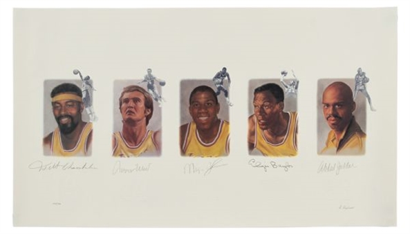 Lot of 15 Los Angeles Lakers “Legends” Prints